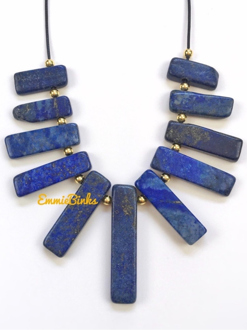 New Genuine Lapis Lazuli & Sodalite Gemstone Statement Collar Choker Necklace